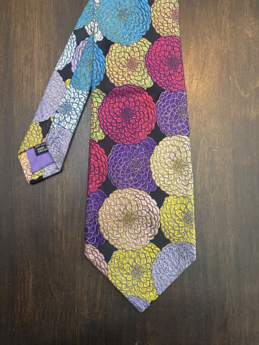 X13- Duchamp Of London Silk Floral Begonia Multicolor Woven Made In England